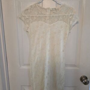 H&M Cream Lace Midi Dress